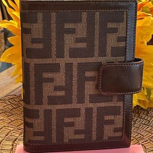 Fendi Zucca Canvas and Leather Agenda Cover PM